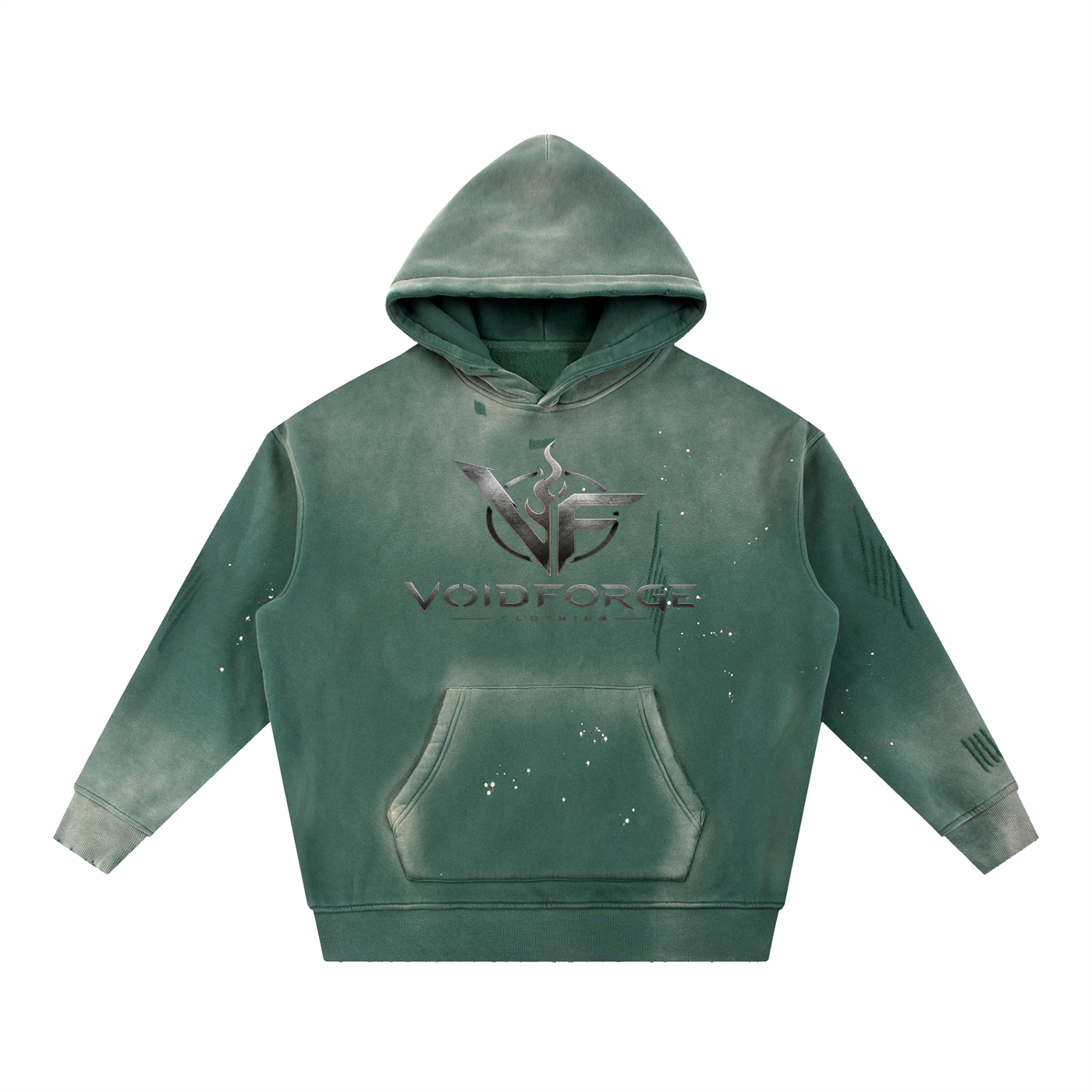 VoidForge Void Wash Hoodie — Premium Vintage Frayed Fleece