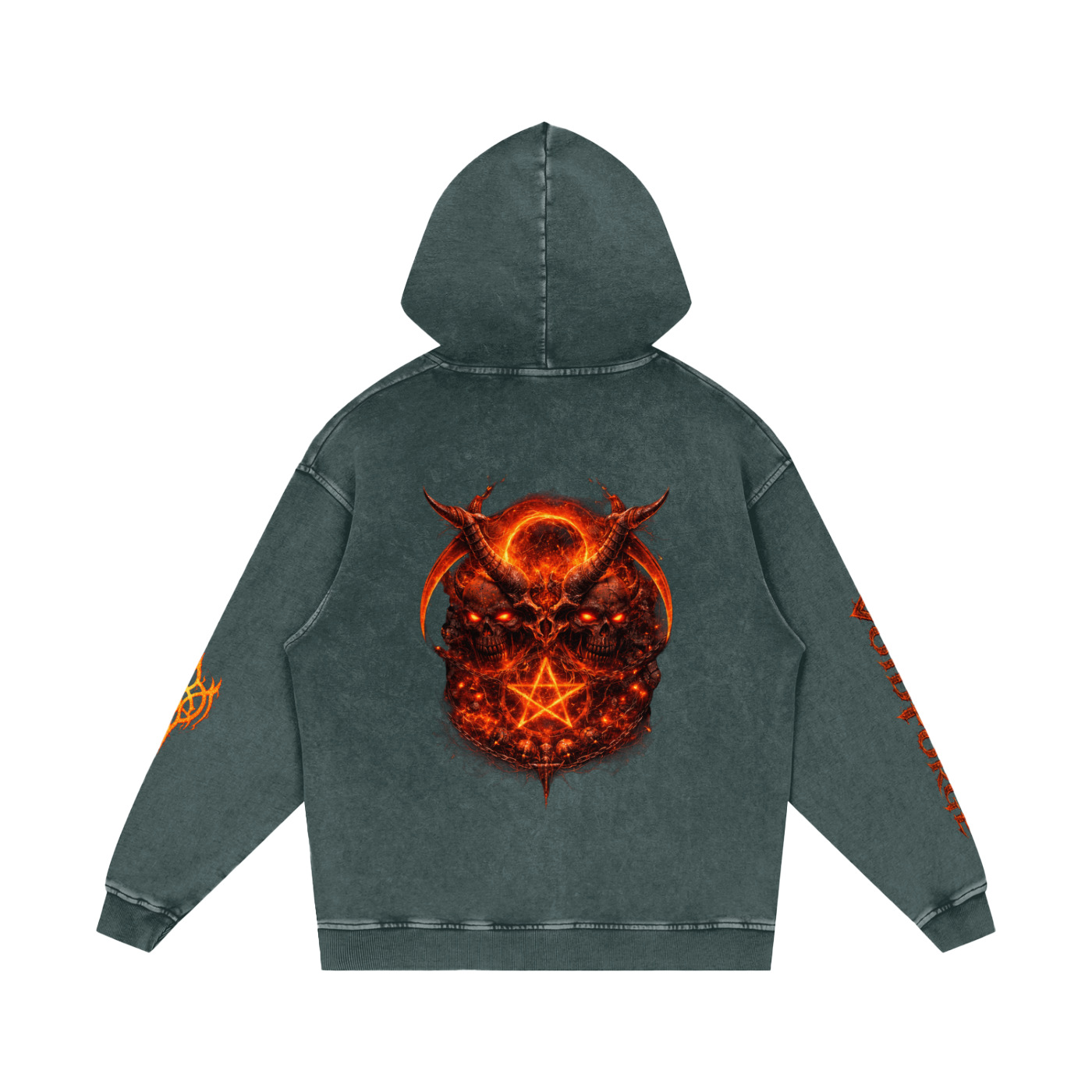 Snow Washed Loose Cotton Hoodie