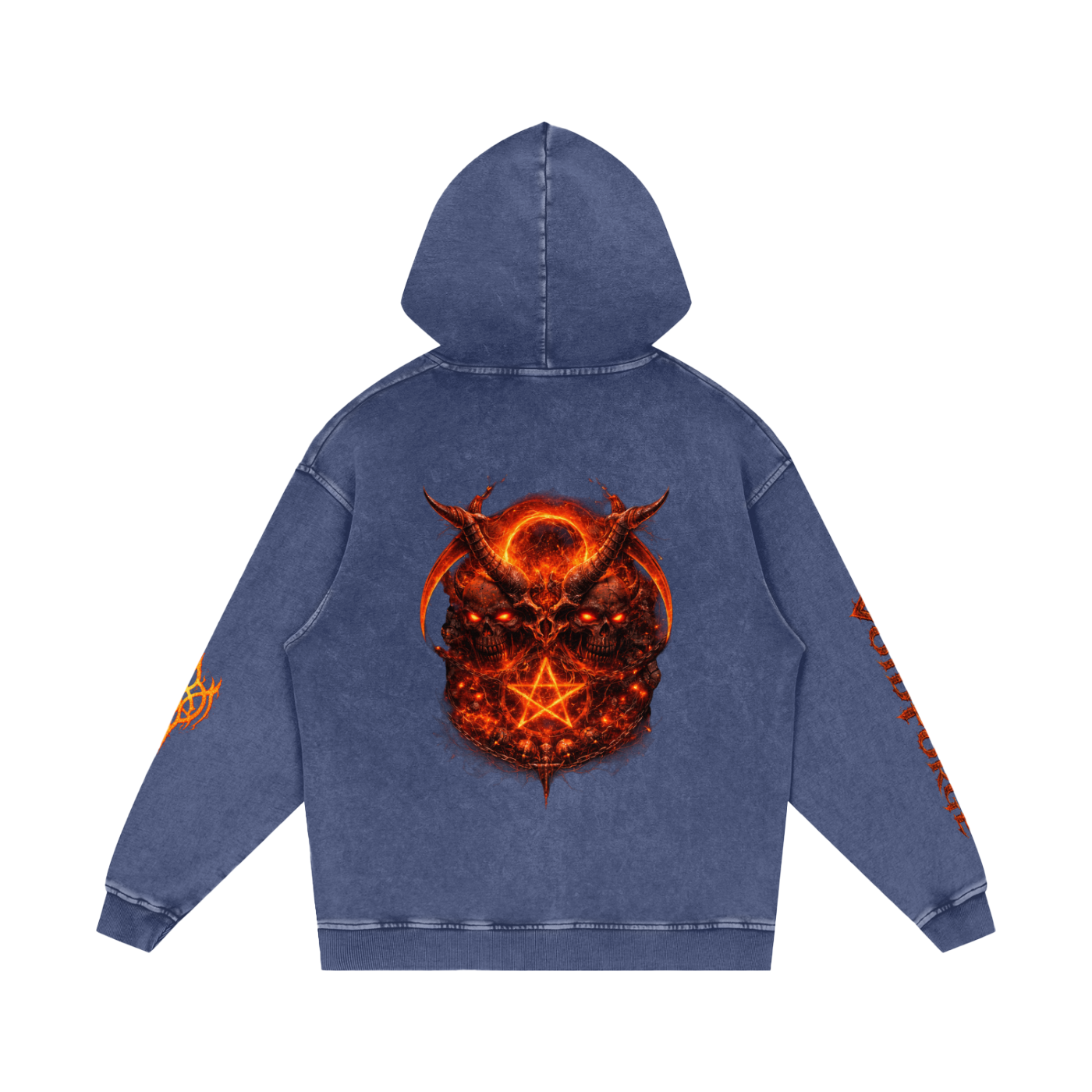 Snow Washed Loose Cotton Hoodie