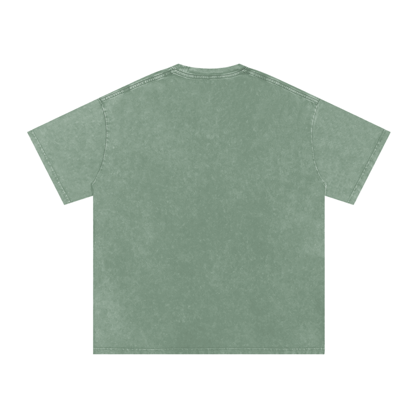 VoidForge Snow Wash Tee in Dark Green — flat lay showing oversized boxy fit and deep forest green wash