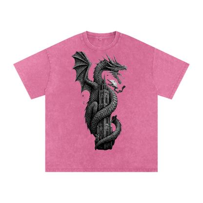 Snow Wash Tee multiple colorways — showing color range of dark gothic streetwear palette on premium washed cotton tees