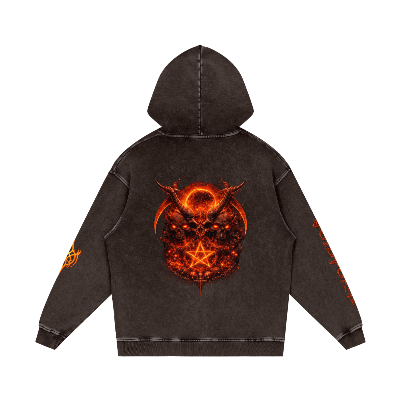 Snow Washed Loose Cotton Hoodie
