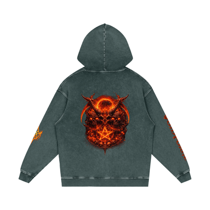 Snow Washed Loose Cotton Hoodie