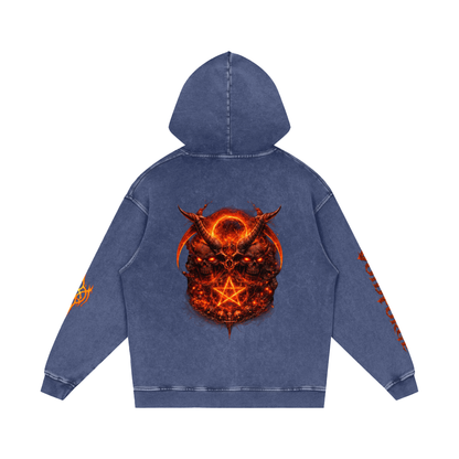 Snow Washed Loose Cotton Hoodie