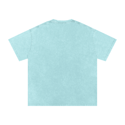 Snow Wash Tee in Pirate Gray — flat lay showing charcoal gray washed oversized drop shoulder tee