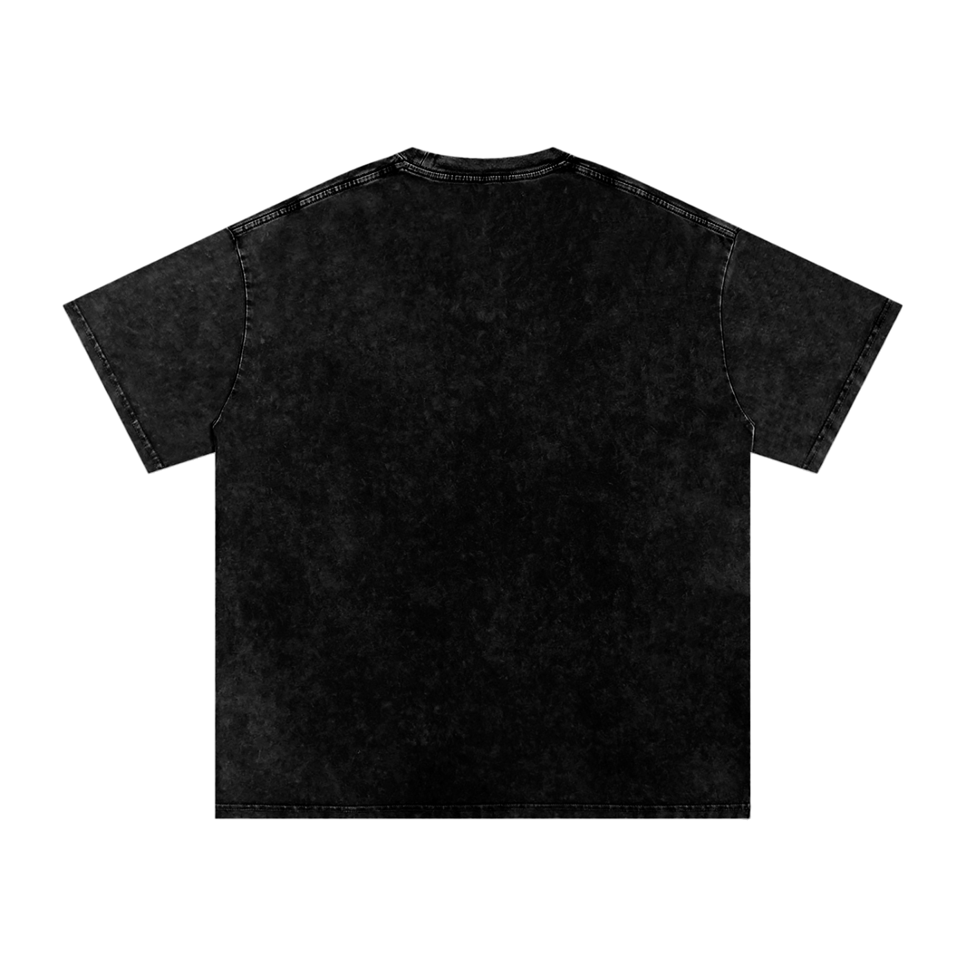VoidForge Snow Wash Tee — back view showing relaxed oversized silhouette and unique snow wash tonal variation