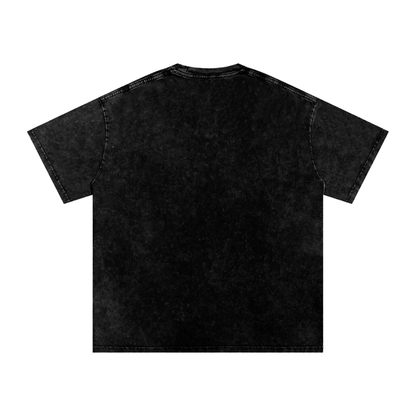 VoidForge Snow Wash Tee — back view showing relaxed oversized silhouette and unique snow wash tonal variation