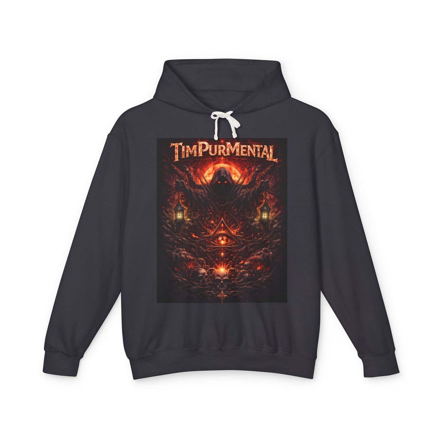 Tim Purmental dark fantasy hoodie back view — full gothic graphic artwork visible on black unisex pullover