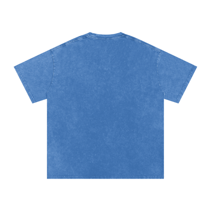 Snow Wash Tee in Purple Haze — front view showing deep purple snow washed oversized cotton tee