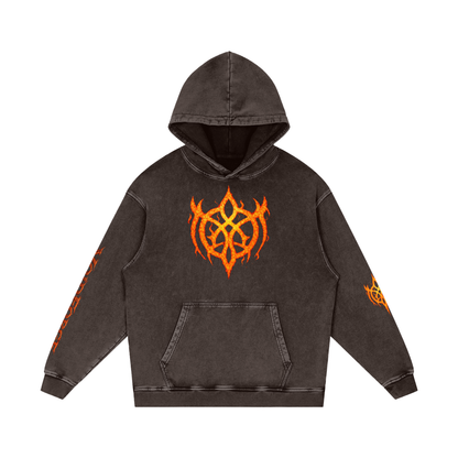 Snow Washed Loose Cotton Hoodie
