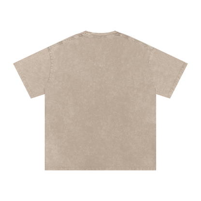 Snow Wash Tee in Lake Blue — lifestyle shot showing relaxed oversized tee worn showing streetwear dark aesthetic style