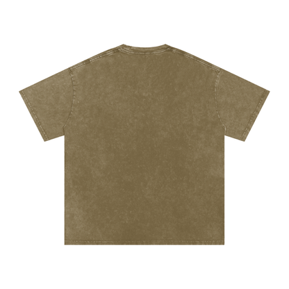 VoidForge Snow Wash Tee in Dark Blue — flat lay product shot showing full oversized silhouette and navy washed finish