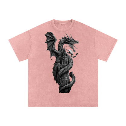 VoidForge Snow Wash Tee — product detail showing O-neck collar construction and snow wash process quality