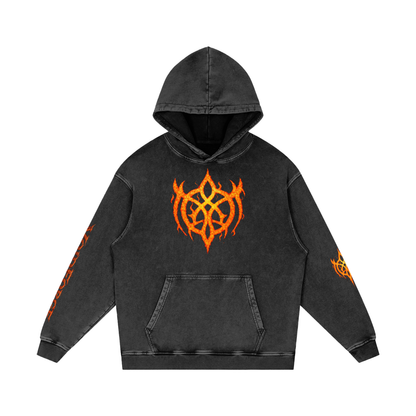 Snow Washed Loose Cotton Hoodie