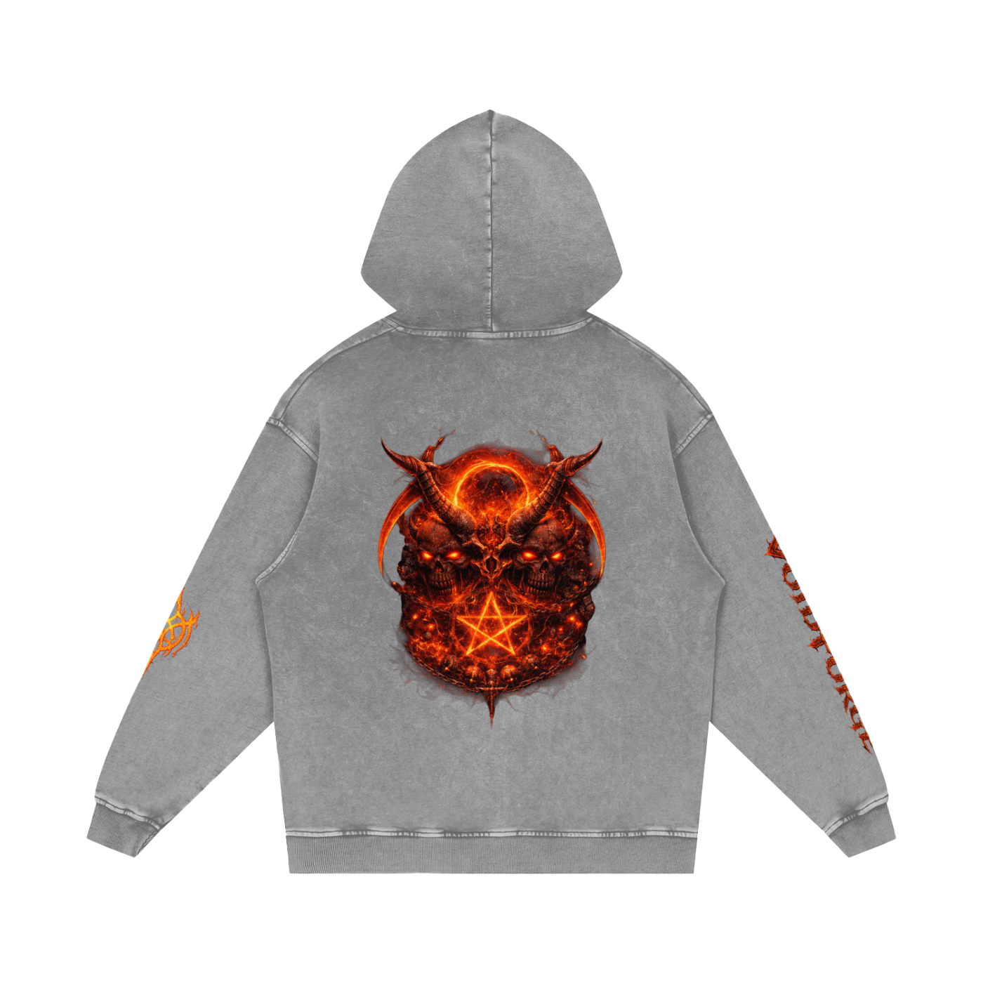 Snow Washed Loose Cotton Hoodie