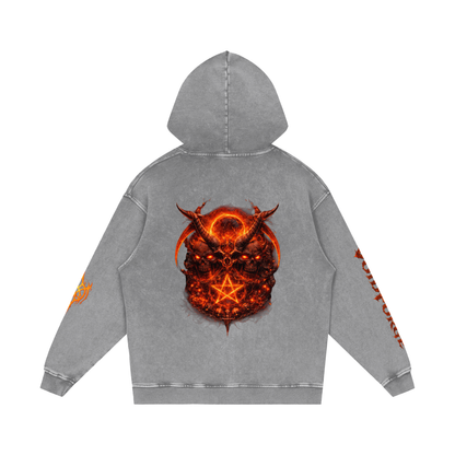 Snow Washed Loose Cotton Hoodie
